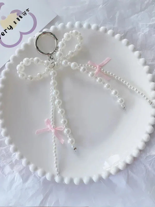 Pearl Whisper Bow Bag Charm