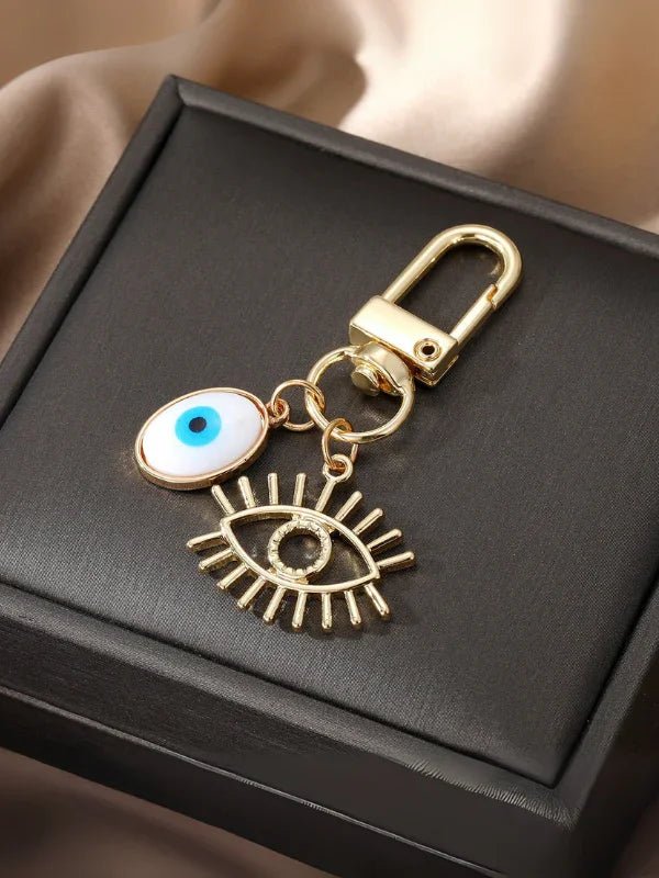 Golden Two Way Evil Eye Bag Charm