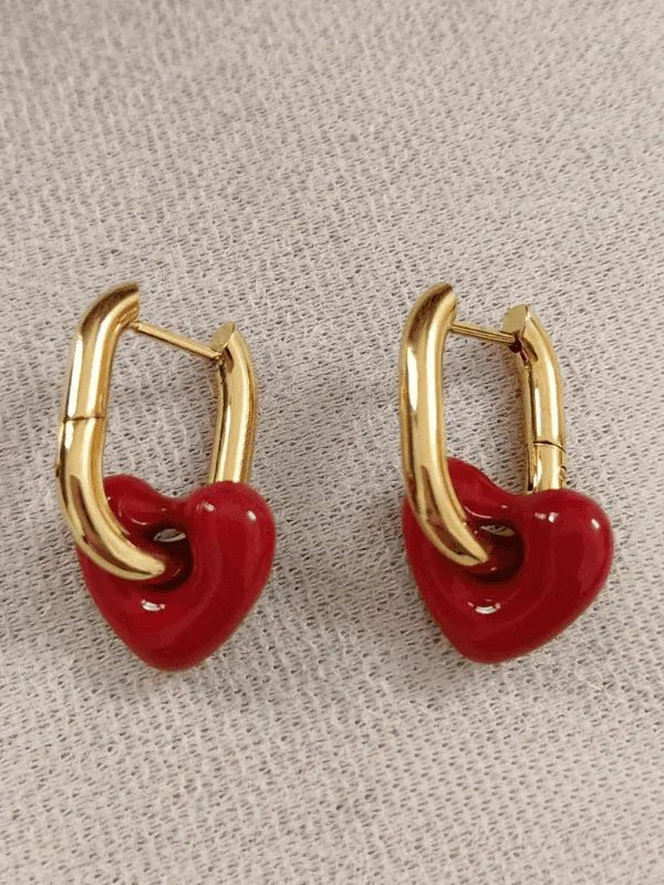 Hoop Heart Earrings - Fluid