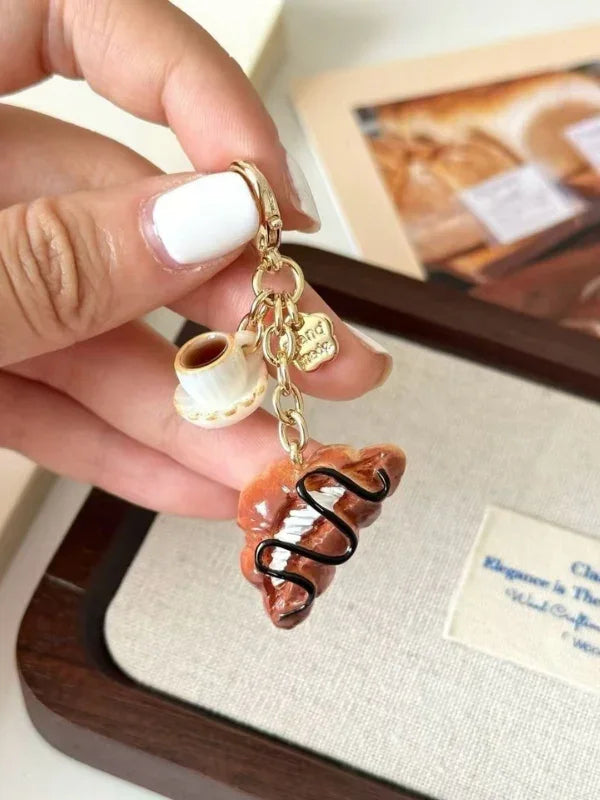 Croissant & Coffee Run Bag Charm