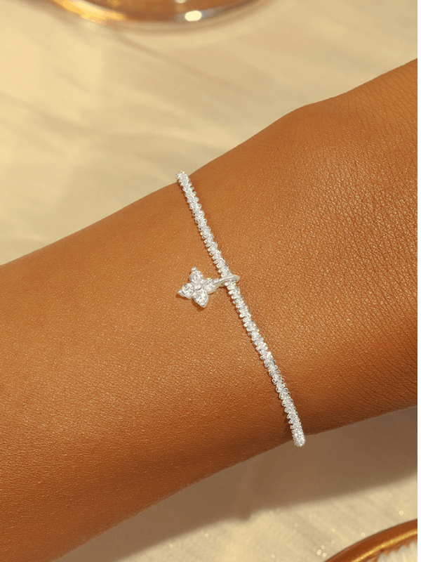 Sterling Silver Star Rhinestone Bracelet - Fluid