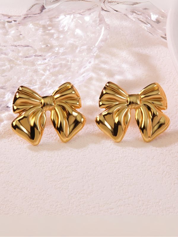 Arora Gold Bow Earrings