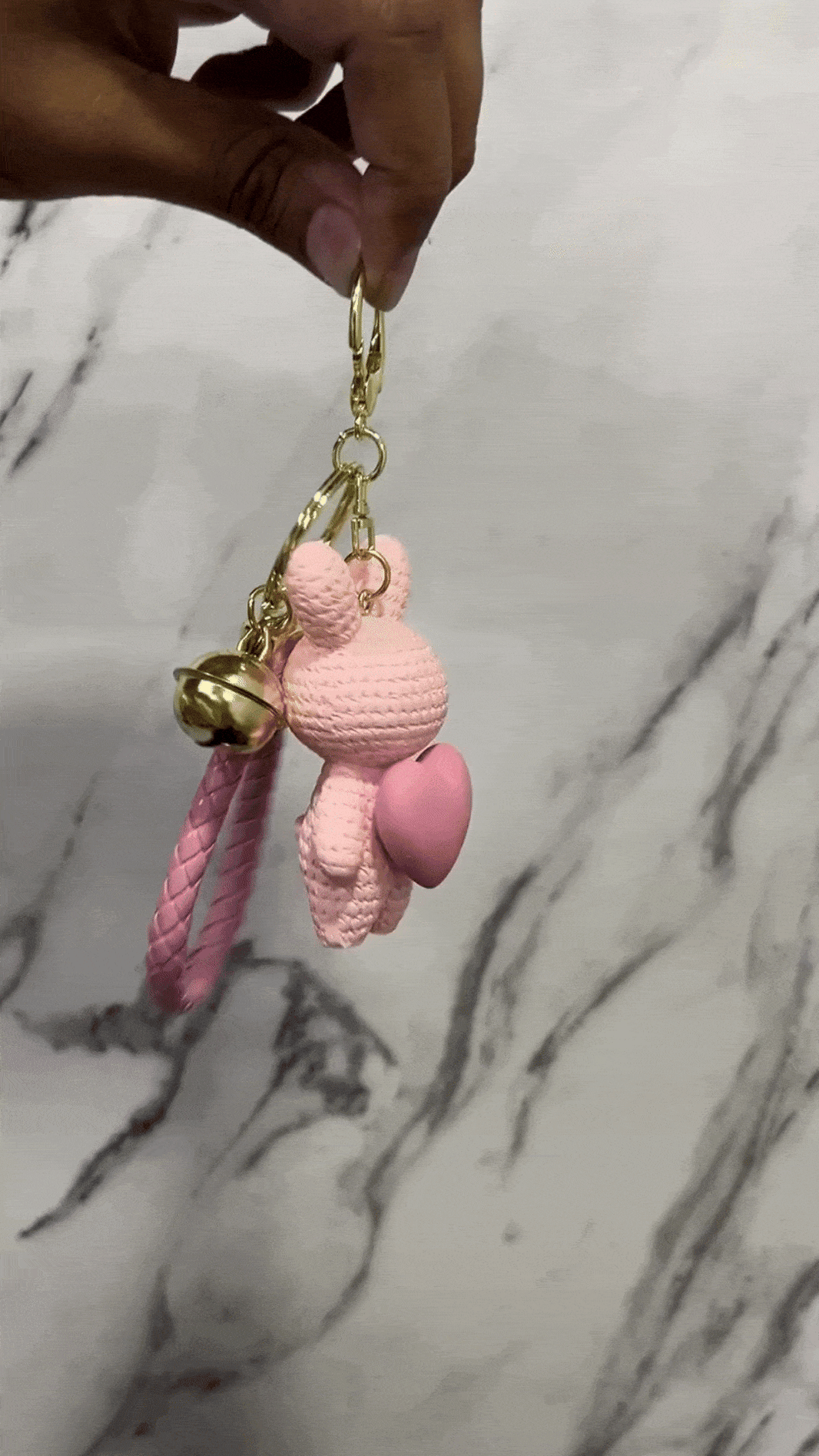 Pink Hop Bunny Bag Charm