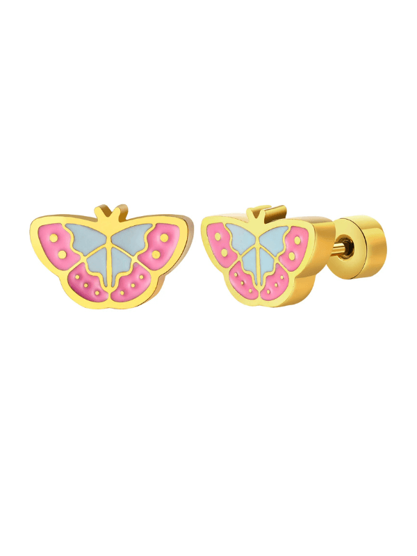 Dreamy Butterfly 18K Gold Plated Kid's Studs - Fluid