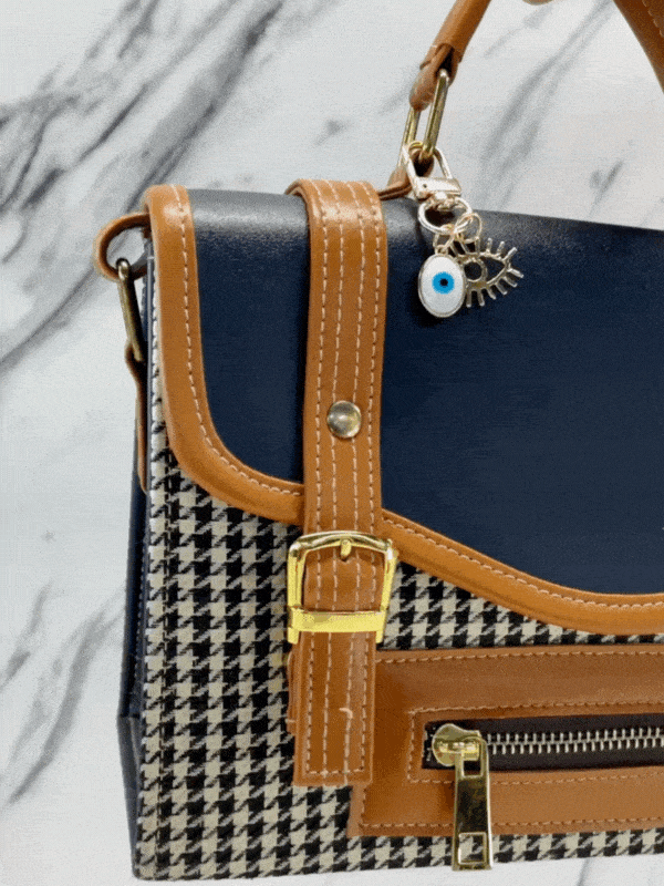 Golden Two Way Evil Eye Bag Charm