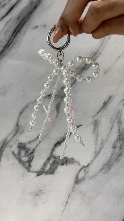 Pearl Whisper Bow Bag Charm