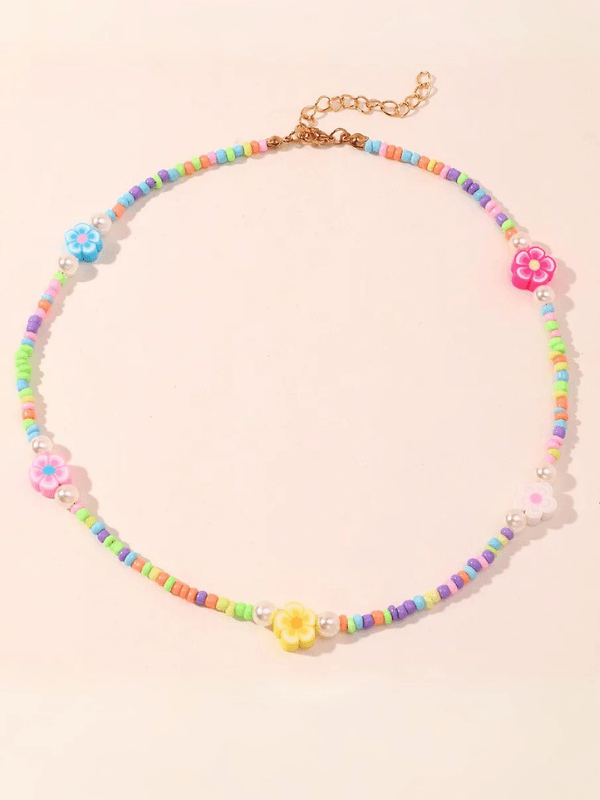 Color Burst Flower Power Necklace - Fluid