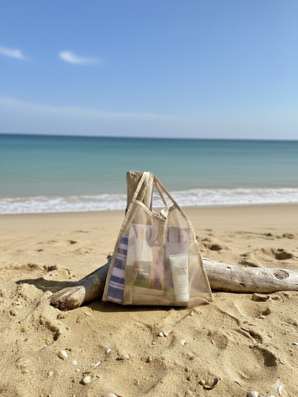 Mocha Latte Mesh Tote