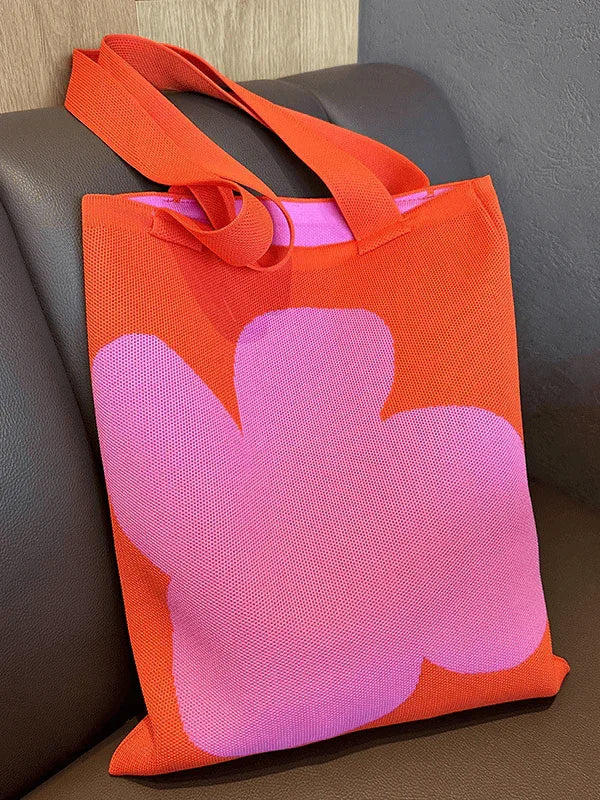 Flower Color Block Kitted Tote - Fluid