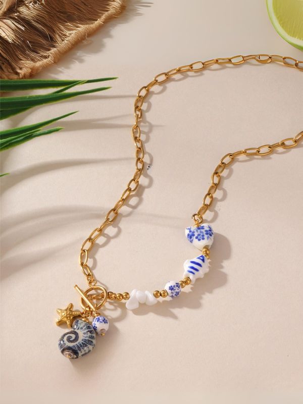 Ocean Spiral Charm Necklace