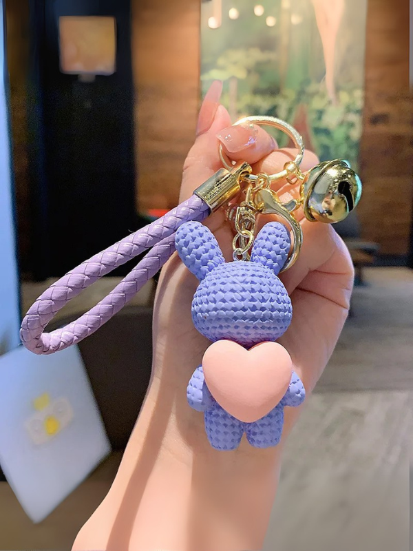 Purple Hop Bunny Bag Charm