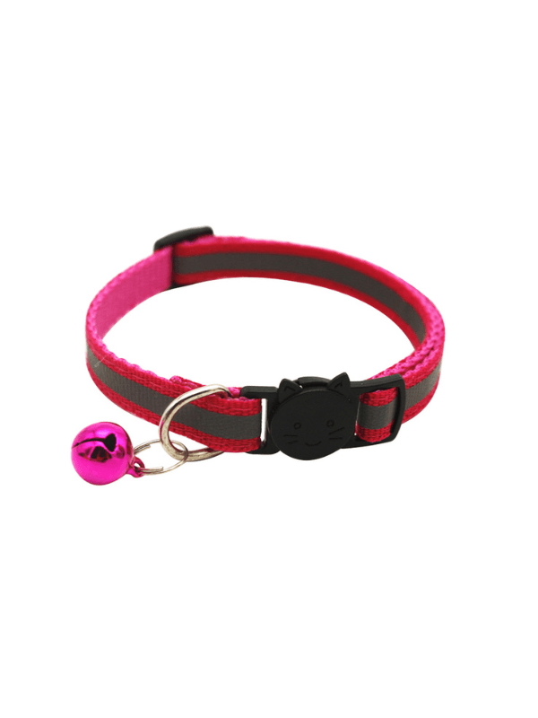 Pink Reflective Safety Buckle Pet Collar - Fluid