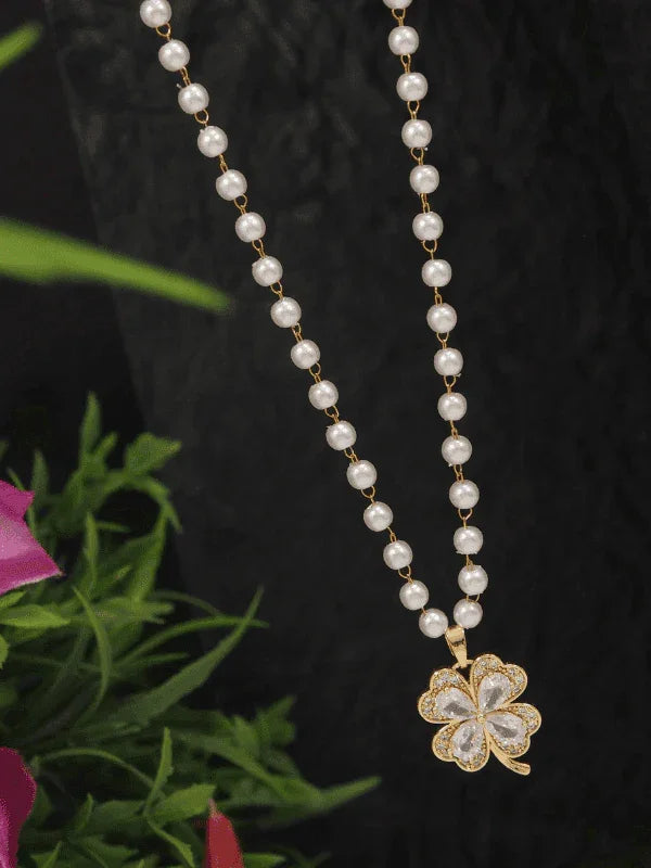 Pearl Clover Princess Necklace - Fluid