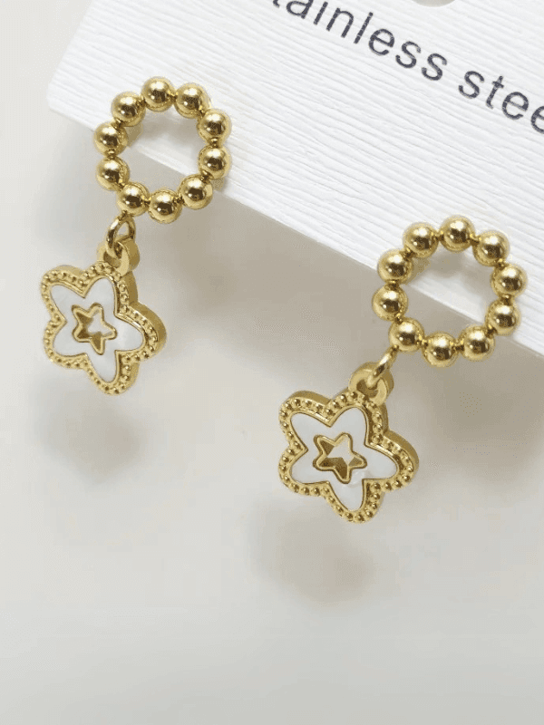 Starlit Heart Drop Earrings - Fluid