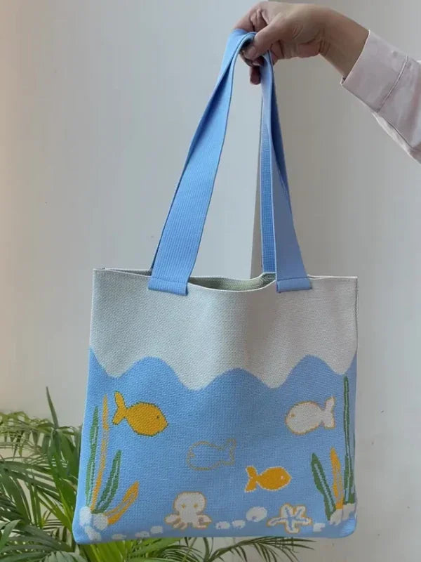 Under The Sea Knitted Unisex Tote Bag