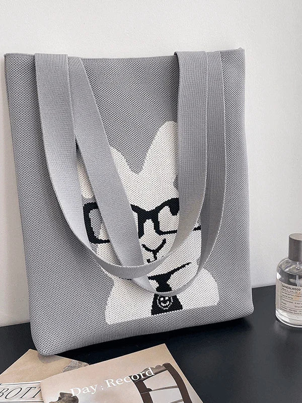 Grey Rabbit Tote Bag - Fluid
