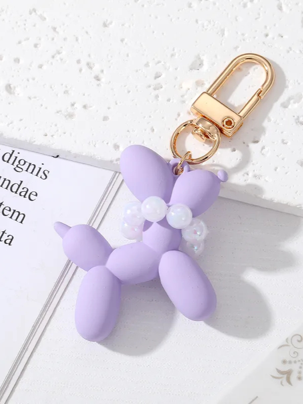 Woof in Lavender Pearl Dog Charm
