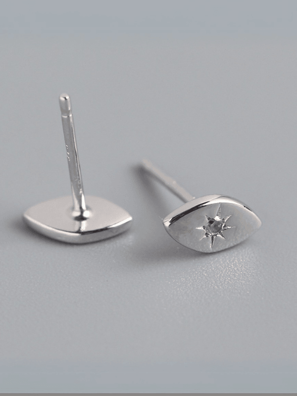 Evil Eye 925 Sterling Silver Studs - Fluid