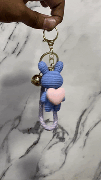 Purple Hop Bunny Bag Charm