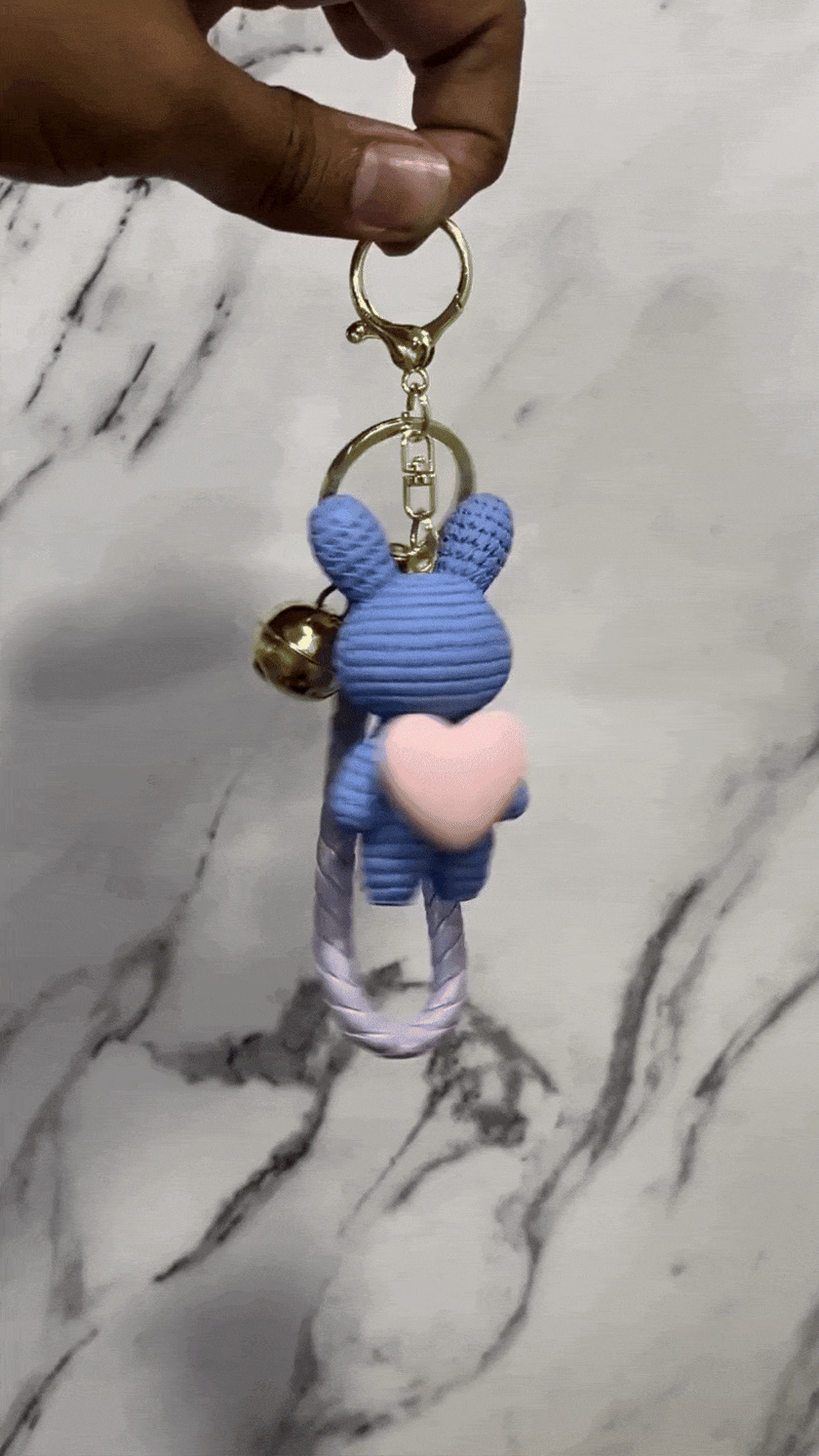 Purple Hop Bunny Bag Charm