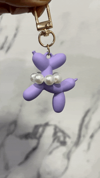 Woof in Lavender Pearl Dog Charm