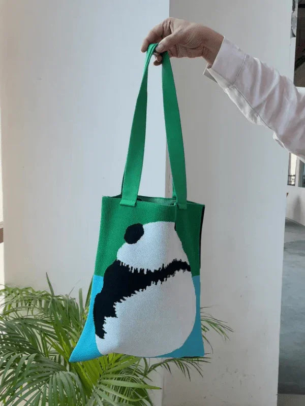 Panda Love Knitted Unisex Tote Bag