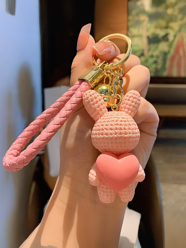 pink charm ハツネ Pink Hop Bunny Bag Charm | Cute Bag Charm Online